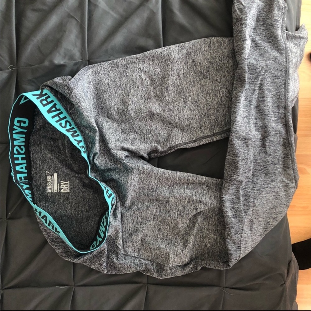 Gymshark Flex Leggings Medium Grey Marl/Turquoise